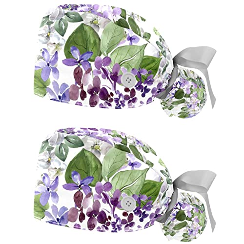Casquettes de travail respirantes fleurs de lilas JDEZ chapeaux bouffants légers en coton