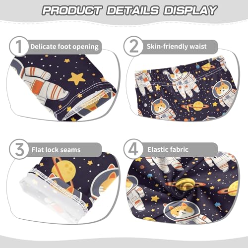 Funny Cat Girls' Leggings Toddler Doodles Space Kids Yoga Pants Dance Active Tights 4T3