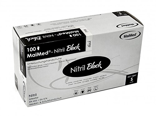 MaiMed Einmal U-Handschuhe, BLACK Nitril puderfrei Gr. S, 1000 Stück