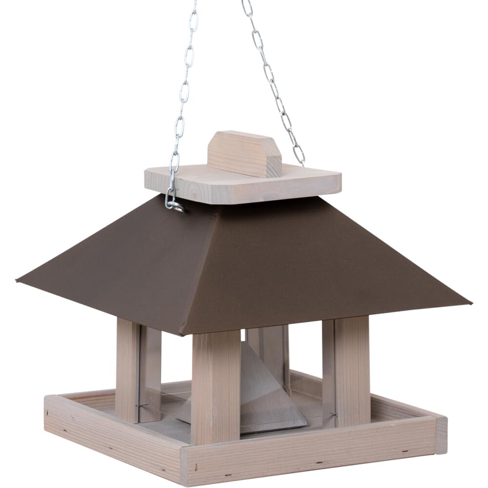 Mangiatoia per uccelli Luna, dimensioni: 26 x 26 x 24 cm, pino FSC 100%