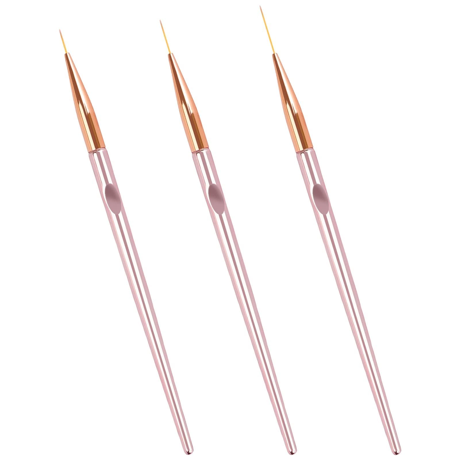 KIRA 3PCS Nail Liner Brush Nail Design Brushes Thin Nail Art Brush Liner Brush for Nail Paint Brushes for Acrylic Nail Polish UV Gel-picture-30