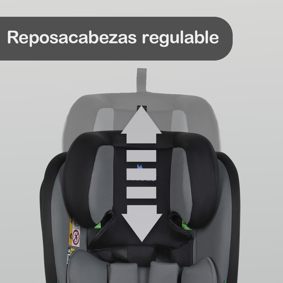 Toral Silla Coche Bebe Grupo 0 1 2 3 i-Size con Isofix Universal para Coche, Alzador Coche Niño Isofix Giratoria 360º a Contramarcha - Desde 40-150 cm - Elevador Coche Niño