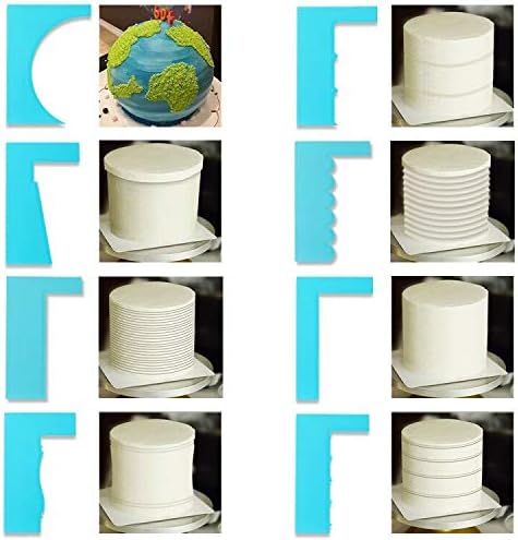 AOMGD 8 Style Plastic Sawtooth Cake Scraper,DIY Icing Decorating Spatula - Good Fondant Cream Edge Smoothing Decorating Comb Tools,The best present for mother