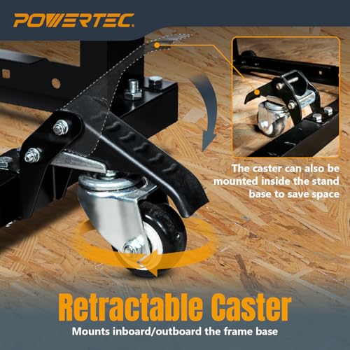 image for POWERTEC Tool Stand with Wheels, Casters & Melamine MDF Table Top, Pow