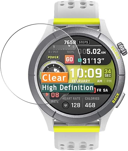 Vaxson - Paquete de 3 protectores de pantalla, compatibles con Amazfit Cheetah TPU Film Protectors Sticker vidrio templado