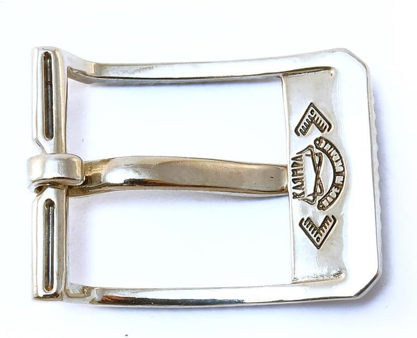 Handmade runic solid german silver 1.5 inch belt buckle Bayurok, Frame type belt buckle