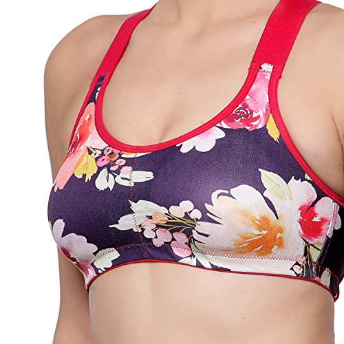 Image of Inner Sense Sports Bra for Women Made with Organic Cotton and Bamboo I Adjustable Padded Bra for Women with Cross Back Strap I Wire Free Medium Impact Innerwear