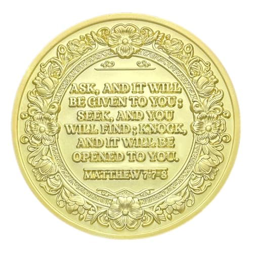 Matthieu 7:7-8 pièce de monnaie chrétienne pour surmonter le doute et la tentation