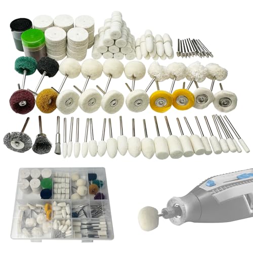 135 PCS Polishing & Buffing Wheels Kit with 1/8-Inch Shank for Dremel Rotary Tool, Includes 2