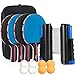 Sets de Ping Pong, Tencoz Raquetas de Tenis de Mesa con 4 Palas de Ping Pong Profesional, 8 Pelotas de Ping Pong, Red de Tenis de Mesa para Interior y Al Aire Libre