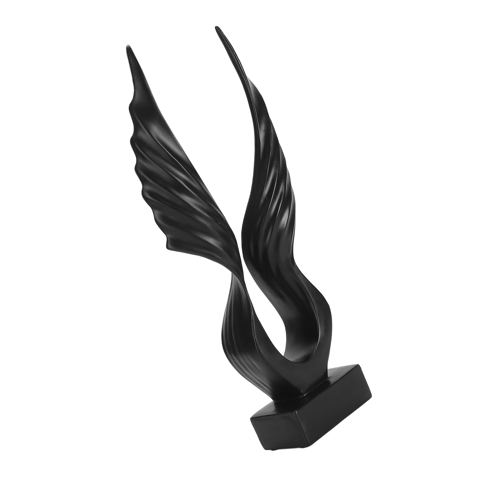 Statua ornamentale da scrivania, elegante decorazione astratta a forma di ala in resina vivida per ufficio (nero)