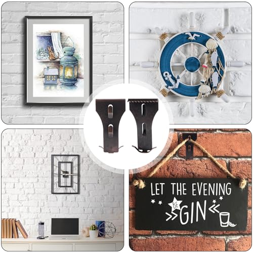 Image of Brick Wall Hooks for Hanging Brick Wall Clips Brick Wall Hanger No Drill Outdoor Fit 2-1 /4 to 2-3 /8 inch Height Metal Brick Clamps for Outside Home Decor(8pcs)