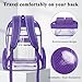 KIMNERPU Clear Backpack, Heavy Duty PVC Transparent Backpack with Reinforced Straps, See Through Multiple Pockets Large Capacity Bookbag for Concert Work Security Travel Festival (Purple)