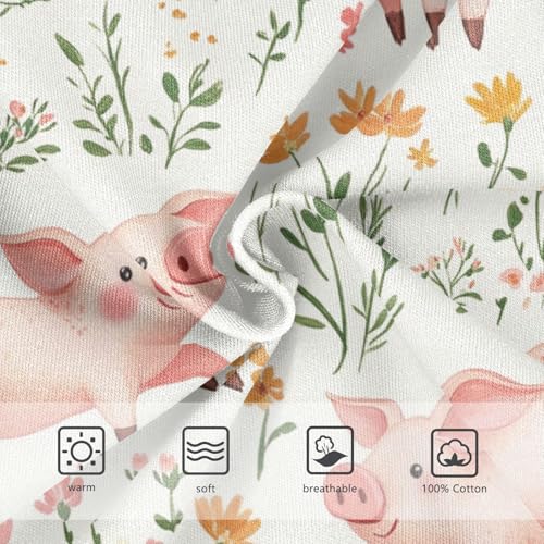 Wusikd Pig Flowers Boys' Underwear Cotton Pink Boys Briefs Soft Toddler Underwear 2T3