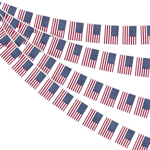 Ahfulife Guirnalda Bandera Estados Unidos, 1 Paquetes de 30 Banderines Estados Unidos, 14x21cm-10m, para Decoración de Copa Mundial, Eventos Deportivos, Fiesta Nacional, Jardín, Bar, Balcón | Ya disponible en tu tienda friki favorita! En mundofriki.es!