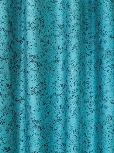 Image of ROMEE Beautiful Texture Pattern Luxurious Polyester Fabric, Long Door Curtain 9 Feet Set of 2 - for Living Room, Bedroom - Upgrade Your Home Curtains for Long Door (Teal Green)