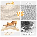 Pecute Double-Sided Sisal Cat Scratcher for Indoor Cats, Durable Sisal | Natural Sisal & Carpet Cloth, Durable Solid Wooden Structure Scratch Pad, Cat Scratcher & Lounge Bed 2 in 1, 16.5 x 10.8in - Image 5