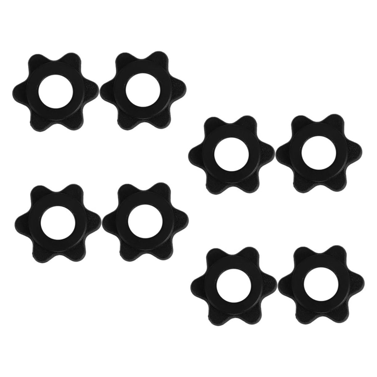 Mikikit Barbell Lock Nuts 8pcs Dumbbell Nut Weight Lifting Collars for Barbells Home Gym Accessories Plastic Screw Clamps