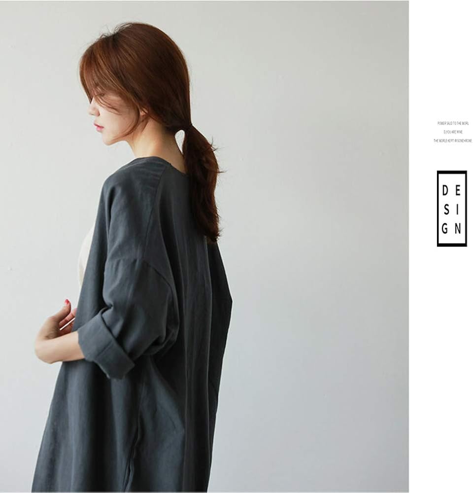 Amazon | ジャケット レディース 薄手 ロングコート 綿麻100