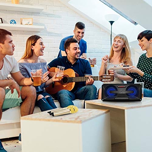 Microphone LLD SD-301 avec double micro sans fil et haut-parleur Bluetooth doré - 6