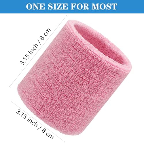 8 Pack Wrist Sweatbands Tennis Wrist Bands Absorbent Sweat Band for Men and Women, Breathable Cotton Sweatbands for Working Out, Football, Basketball, Running Athletic Sports