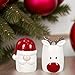 The Bridge Collection Christmas Reindeer and Santa Salt and Pepper Shaker Set - 2 Piece Set - Christmas Kitchen Items - Fun Holiday Salt and Pepper Shakers for Home Decor