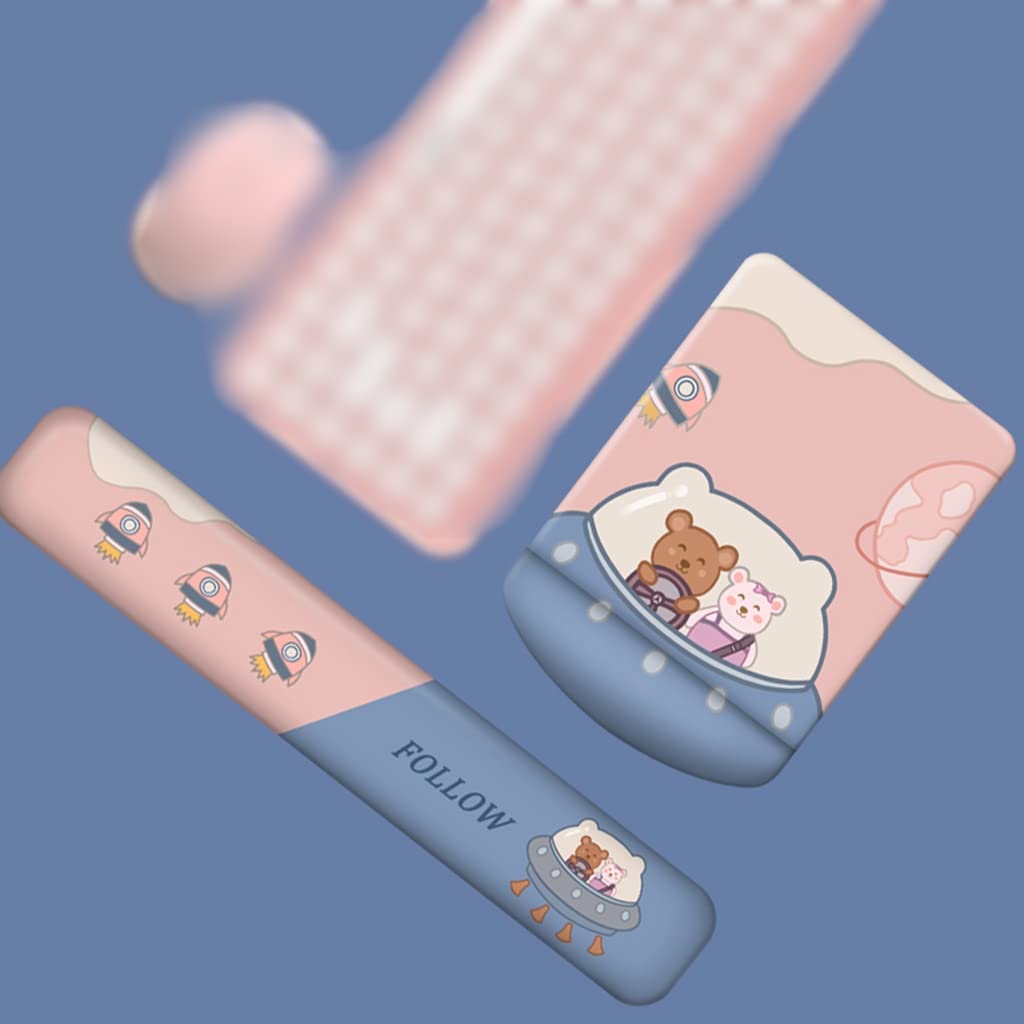 Poggiapolsi per tastiera, tappetino per mouse in silicone, staffa di supporto creativa per computer, grazioso poggiapolsi personalizzato per ufficio, design ispessito per una digitazione confortevole