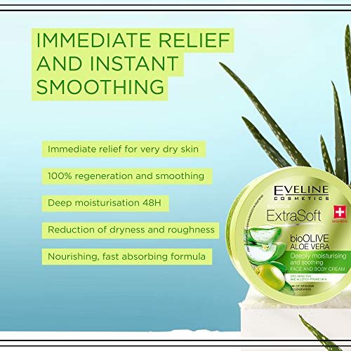 Eveline Cosmetics Extra Soft Moisturizing And Soothing Cream For Sensitive Skin Bio Olive & Aloe Vera 200 Ml - 3