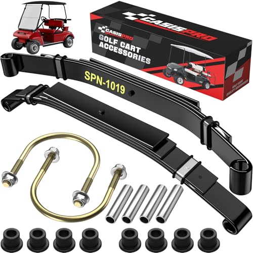 CASISPRO Heavy Duty Golf Cart Rear 4-Leaf Spring Kit for Club Car DS 1982-UP, Club Car Rear Leaf Spring Kit with Bushings & Sleeves, OEM102006501 1014675 1011149 1012618 1012324 1010974