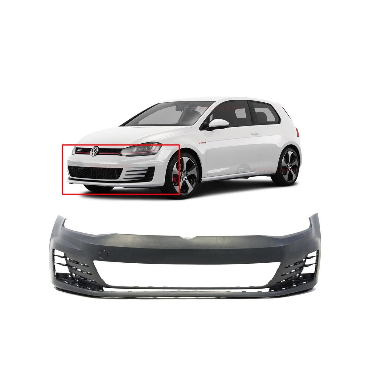 FitParts Compatible with Volkswagen GTI 2015–2017 Front Bumper Cover