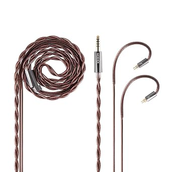 كابل NICEHCK BerryJam IEM، أسلاك ترقية سماعات الأذن 7N OCC، كابلات مراقبة داخل الأذن لسماعات الأذن، سماعات رأس سلكية، سلك متوازن 4.4 مم مع 2Pin