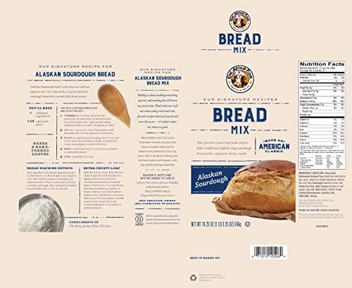 King Arthur Flour Alaskan Sourdough Bread Mix 19.25 OZ (546g), Bread Mix for Bread Machines or Oven Baked Bread.