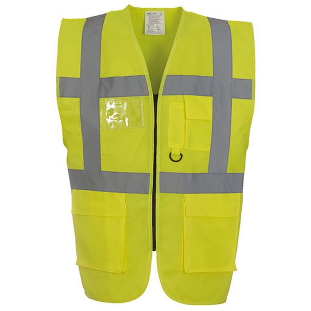 Yoko Hi-Vis Premium Executive/Manager Waistcoat/Jacket (5XL) (Hi-Vis Yellow)