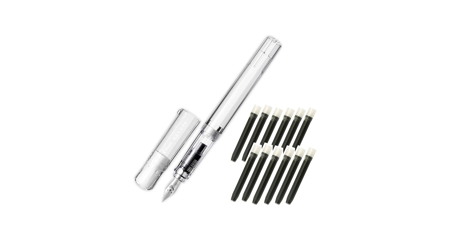 Amazon | パイロットコーポレーション 万年筆 カクノ透明軸 ペン