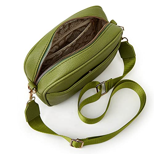 Crossbody Bag For Women Pu Leather Wide Strap Shoulder Bag Purse With Guitar Strap Trendy Design Camera Crossbody Purse With Pockets Top Zip Closure #TOP4