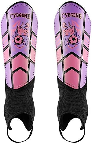 CybGene Soccer Shin Guards for Kids Adults Soccer Gear for Boys Girls Youths Protective Equipment Adjustable Straps with Ankle Sleeves Protectors Purple M