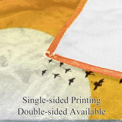 Couverture polaire coucher de soleil plaid microfibre doux