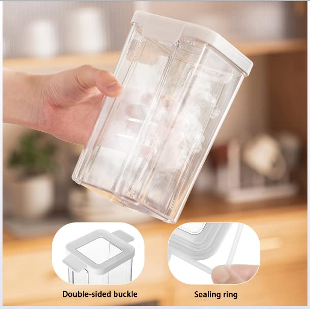 Barattolo, barattoli di vetro, contenitori for alimenti, contenitori ermetici for alimenti con coperchi, contenitori in plastica for cucina e dispensa for cereali, alimenti secchi, farina e zucchero (