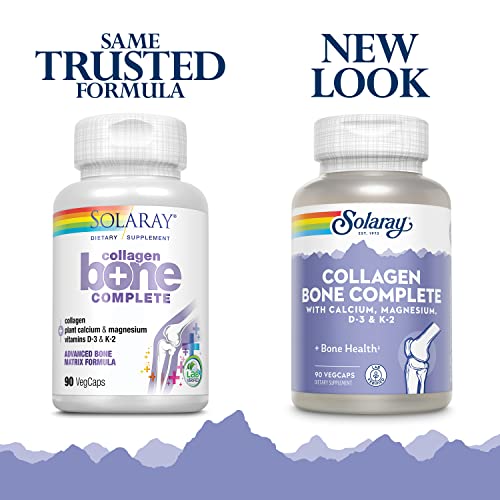 Solaray Collagen Bone Complete - Marine Collagen Capsules with Calcium, Magnesium, & Vitamin D3 for Women & Men, Bone Strength & Health Support - 90 Capsules - Image 3