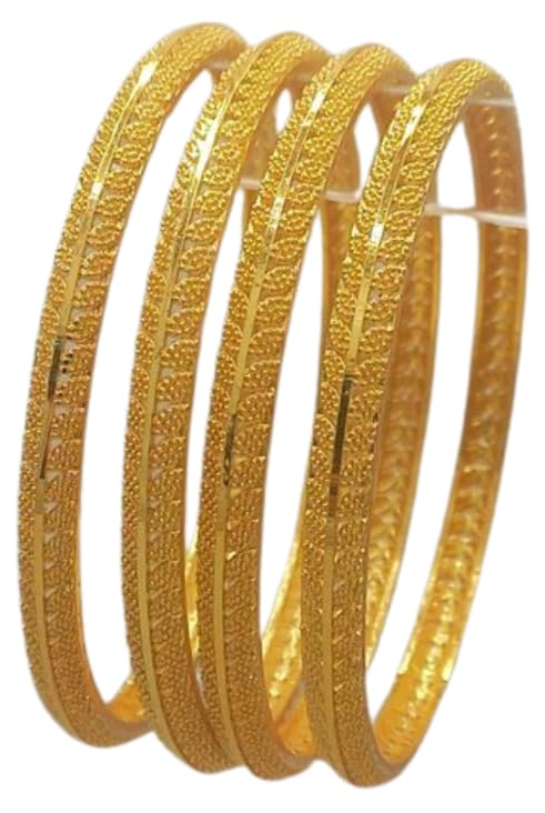 Eternal Elegance: THI BEAUTYs 4-Piece One Gram Gold Plated Kada Bangles (2.8) (B0CRVP4HTW) Amazon Price History, Amazon Price Tracker