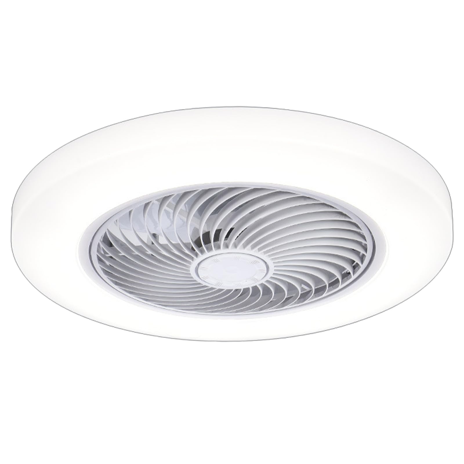 Ventilatore da soffitto da 52 cm con luce, telecomando, reversibile, 6 velocità, silenzioso, dimmerabile, a basso profilo, piccolo, ideale per camera da letto, soggiorno e sala da pranzo, bianco.
