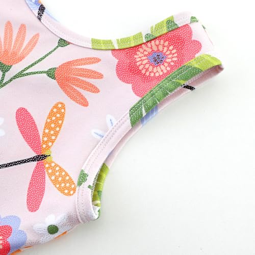 Image of HOZIY Gymnastics Leotards for Girls with Shorts Toddlers Biketards Rainbow Unicorn Dinosaur Mermaid Leopard Flower Galaxy