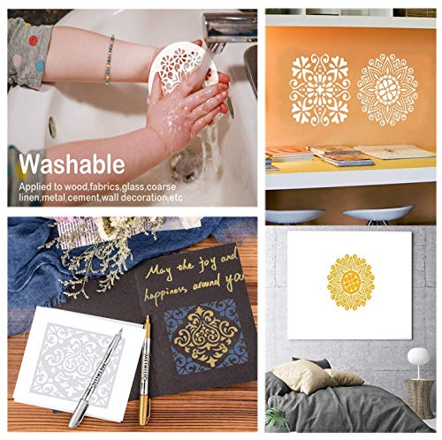 Mandala Stencil, 16 Pezzi Stencil per Pittura