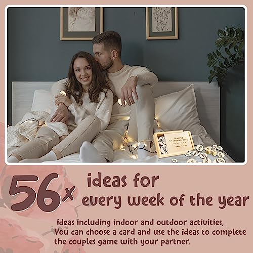 1 Year Anniversary Wooden Gifts For Girlfriends Boyfriend, First Wedding Gifts Anniversary For Husband Wife, 1 Year Marriage Gifts Anniversary For Couple Ideas & Dice Box (1 Year) #TOP2