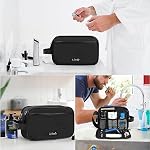 Sac de toilette pour hommes et femmes Portable Organisateur de voyage pour accessoires de toilette Kit Dopp léger imperméable Sac de rasage,Moyen-Noir