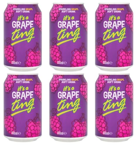Ting Grape Drink 330ml | PACK OF 6 | Sparkling Soft Drink | Carbonated Grape Juice.