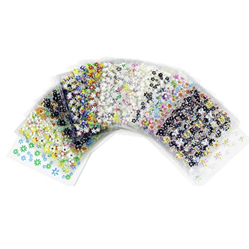 nuoshen 50 Feuilles 3D Design Stickers Ongles, Autocollant Ongle Nail Art Multicolore 3D Design Stickers Ongles Auto-adhésif Nail Art Stickers pour Bricolage Autocollant à Ongles