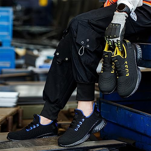 Micoklinlin Steel Toe Sneakers for Men Work Lightweight Safety Shoes Smash and Puncture Resistant Non-Slip Hiking Shoes2