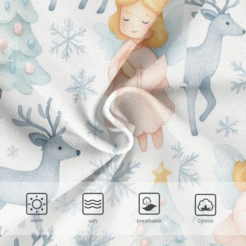 Joisal Cute Watercolor Christmas Angels Panties for Girl Toddlers Underwear Floral Cotton Durable Briefs Undies Kids 2t3