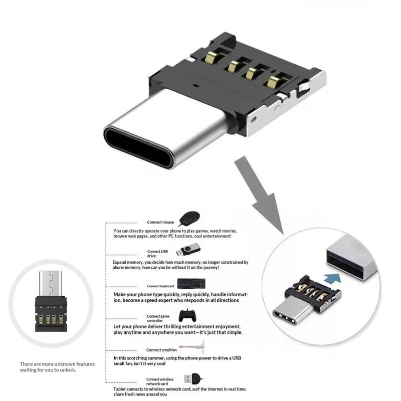 Adattatore USB tipo C da micro USB a USB 2.0 OTG cavo per smartphone